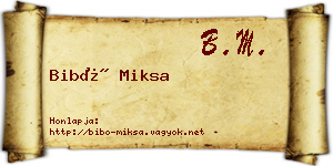 Bibó Miksa névjegykártya